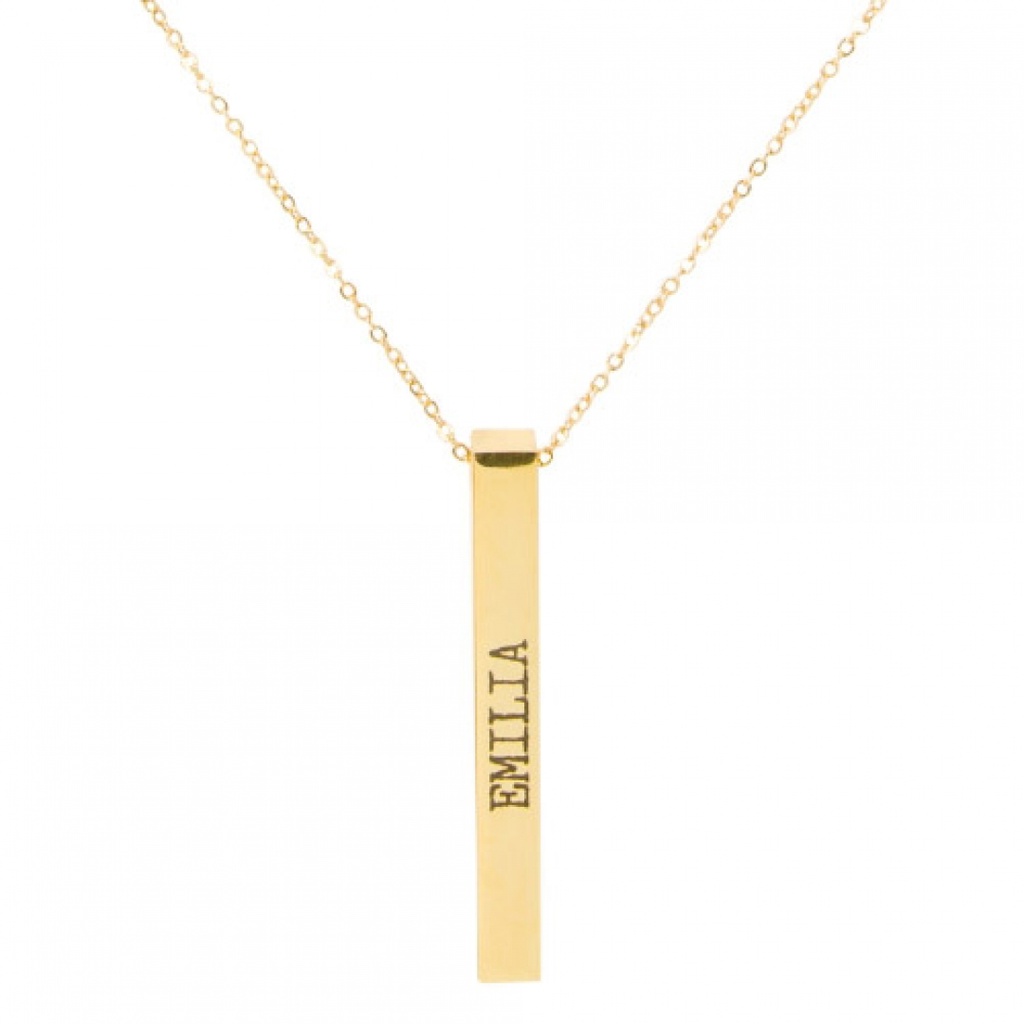 Halsketting met gravure verticaal (Goud)