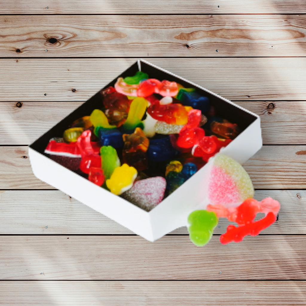 Snoepbox met persoonlijke wens (Voor de liefste juf!, Een mengeling van heerlijke snoepjes (standaard))