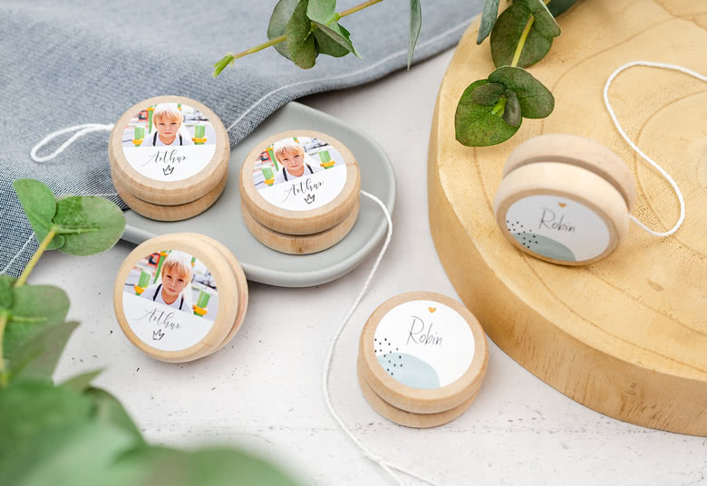 Houten jojo-set (gegraveerd)